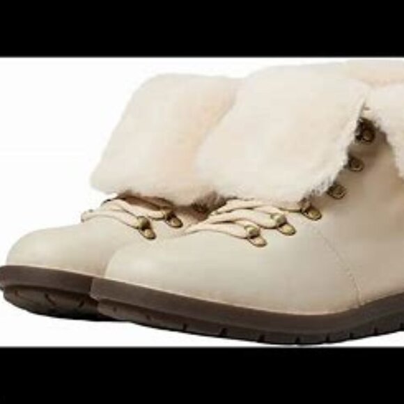 Born Blaine Water Resistant Shearling Bootie Cream Color Sz 7.5 NEW - Picture 4 of 11